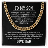 Cuban Link Chain - With Inspiring Message from Dad to Son