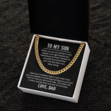 Cuban Link Chain - With Inspiring Message from Dad to Son