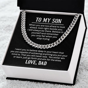 Cuban Link Chain - With Inspiring Message from Dad to Son