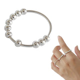 Beaded Bracelet Relief Stress, Freely Rotating Beaded Decompression Ring