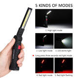 COB LED Tactical Flashlight USB Rechargeable Torch Waterproof Work Light Magnetic Lanterna Hanging Lamp for Night Lighting