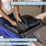 Suitcase Organizer | Pack More in Your Large or Carry on Luggage | Unpack Instantly with These Compression Packing Cubes for Suitcases | Hanging Shelf Organizer for Closet (Black) (Carry-On)