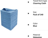 Professional Commercial Grade Microfiber Cleaning Cloth 240 Value Pack 16 X 16 Inch (Extra Thick, Extra Absorbant, Cleaning Power and Dry Fast, Lint Free, 300GSM) (240, Blue)