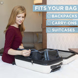 Suitcase Organizer | Pack More in Your Large or Carry on Luggage | Unpack Instantly with These Compression Packing Cubes for Suitcases | Hanging Shelf Organizer for Closet (Black) (Carry-On)