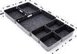 Drawer Organizers Bins Felt Storage Bin Office Organizer Shallow Small Desk Organizer Trays Draw Dividers Set of 7 (Charcoal)